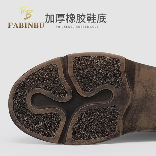 法宾布（fabinbu）轻奢马丁靴男春季2025新款低帮工装鞋子男士复古英伦风休闲皮鞋 黑色【限量款】单里 42