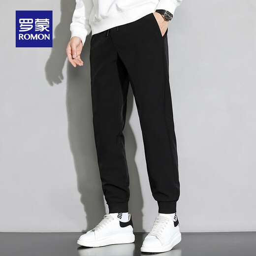 Romon coole Casual Hosen Herren Frühling und Herbststil mittleren und junger Männer lässig lose Stretch Hosen, lange Hosen, 702 Black XL