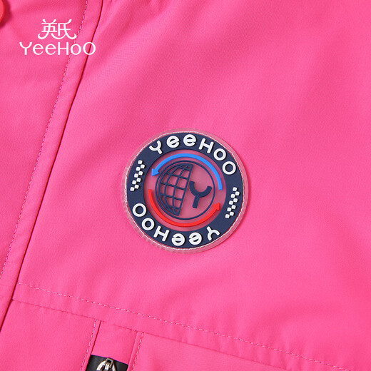 Yeehoo (Yehoo) Mädchenjacke Kinder drei-in-Eins-Gebühren Top Winter Mode warme obere mittelgroße Kinderkleidung modische Winterkleidung saubere Farbe Kapuze Arbeit Kleidung Rose rot 140