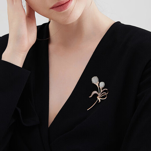 Helena brand tulip brooch women's suit accessories jewelry corsage women's niche design Valentine's Day birthday gift Tulip brooch
