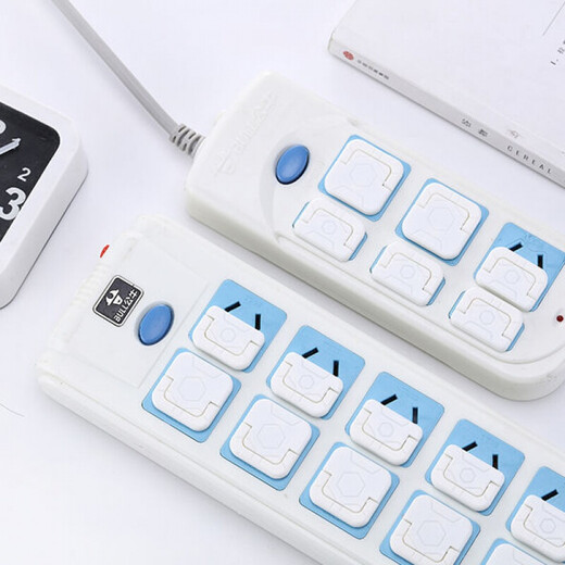 Socket protective cover, children's anti-electric shock safety plug, power plug and drain, waterproof baby protection plug socket protective cover, new pink, 20 pieces, two plugs and three plugs, half each