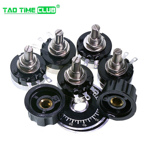 RV24YN20S carbon film potentiometer + scale plate + knob 1K 2K 10K 100 500 single-turn adjustable resistor B102 1K (1 piece)