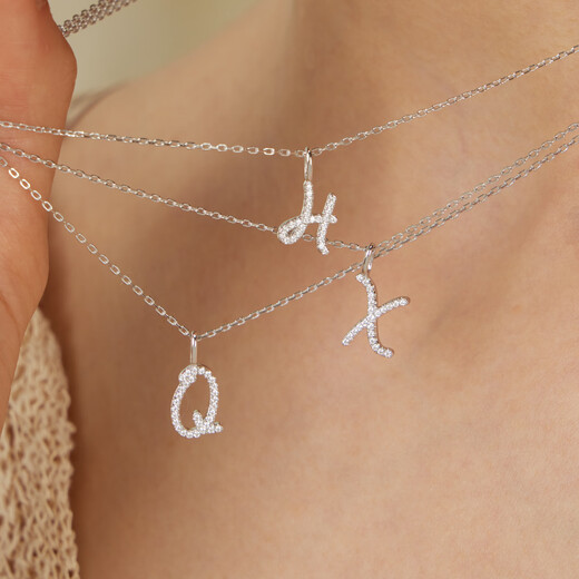 Arsis star's same style imprinted artistic letter necklace for women S925 silver clavicle chain niche design gift for girlfriend artistic letter necklace (Y)