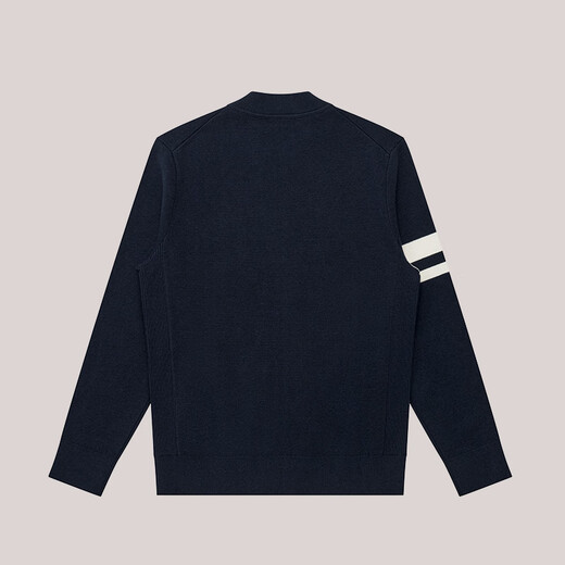 HAZZYS men's clothing simple baseball neck wool cardigan ABYZD0BDX37 dark blue DN 175/96A48