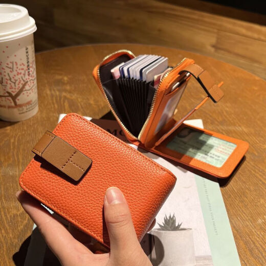 Kangaroo (Kangaroo) Nuevo licencia de conducir retro de moda Conjunto de tarjetas dos en uno para femeninas Celebridades nuevas francesas de gran capacidad Multi-cartas Negro 8.5*11.5*3.5cm