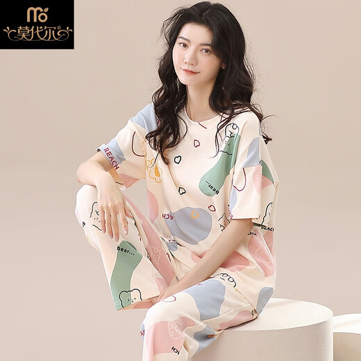 Modal 2025 Nuevo pijama para mujeres en pantalones de manga corta de verano Conjunto de dos piezas Pure Spring y Summer Internet Celebrity Home Clothing Set YS-679 M