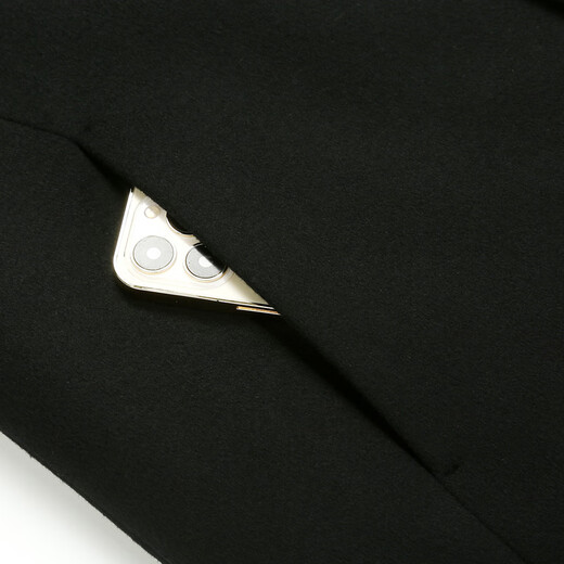 Caniti 100% cashmere hooded parka with imported mink lining, men's Nick mink coat, thick winter coat, black + imported mink lining + mink sleeve lining 4XL