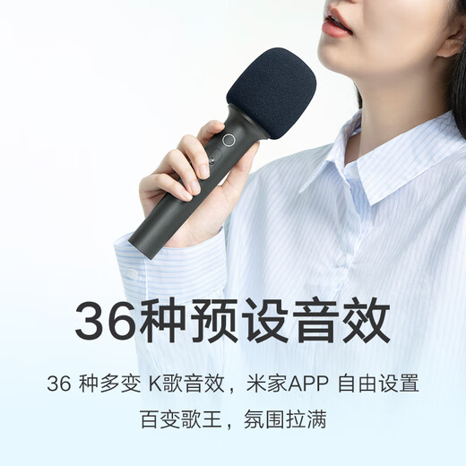 MIJIA karaoke microphone large screen version 2-pack Xiaomi TV Redmi TV home KTV TV microphone microphone double wireless connection 36 preset sound effects