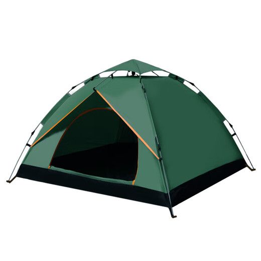 Zhu Meng Tent Outdoor Camping Aplous a prueba de lluvia Profesional durante la noche Completamente Automático Plegable Aftando al aire libre Sky 3-4 People Tent Tent Dark Green + Pad, a prueba de humedad + Top Cover 200*200*145cm adecuado para 4-6 personas sentadas alrededor