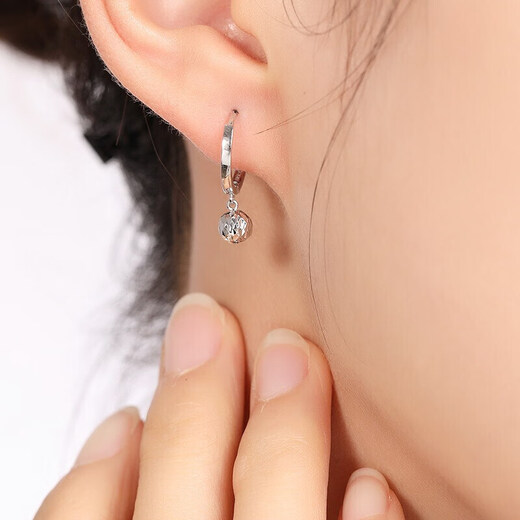 Zokai 520 Valentine's Day and Chinese Valentine's Day gift PT950 platinum earrings for women with polka dot earrings and earrings about 3.3 grams E01981