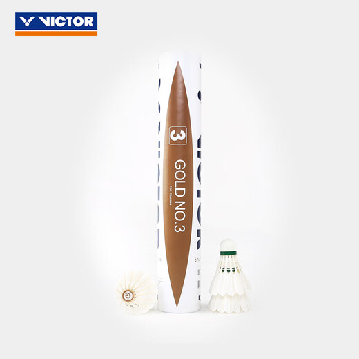 VICTOR badminton ballon de plumes de canard ballon d'entraînement de club durable doré n ° 3 tube unique 12 pièces GD3 GD3 77 vitesse de balle 1 tube