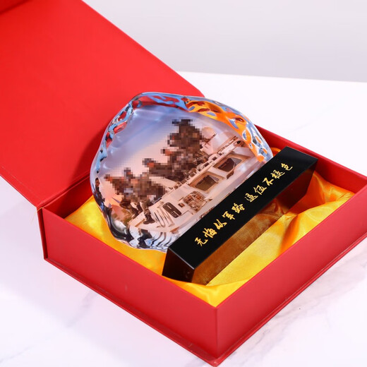 凯晶创意摆件退伍纪念品制作合影照片定制退役留念礼品送战友兄弟水晶奖牌工艺品摆台刻字现货军旅用品