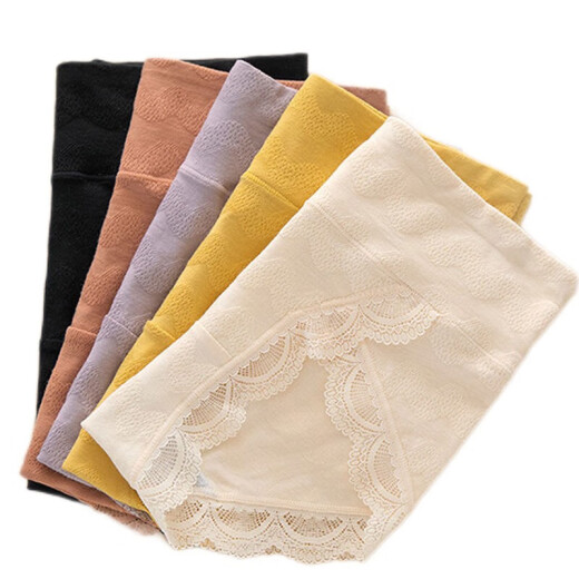 LangSha Girls' Underwear Women's Pure Cotton Antibacterial Mid-waist Summer Thin Sexy New Japanese Shorts Cute Women's Underwear 4 Pairs Group B Hibiscus + Skin Color + Caramel + Black L100-120Jin [Jin equals 0.5 kg]