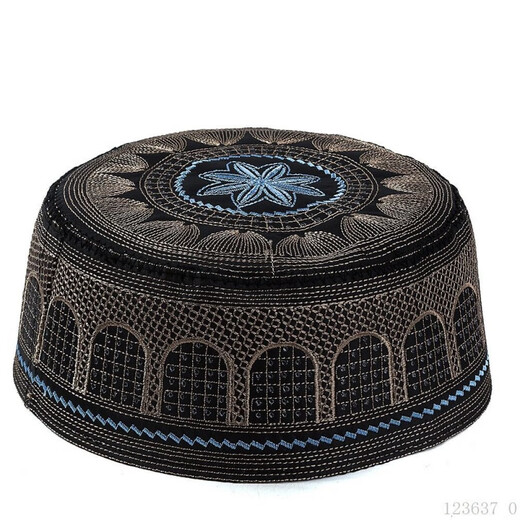 El nuevo estilo del sombrero de boda informal de la gente de Hui para hombres, el nuevo estilo del sombrero de boda informal de la gente de Hui para hombres en 2022, negro 56 0 piezas