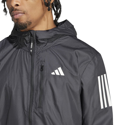 阿迪达斯 （adidas）男子外套春夏薄款时尚百搭运动跑步修身连帽防风夹克 IN1483 黑色 M