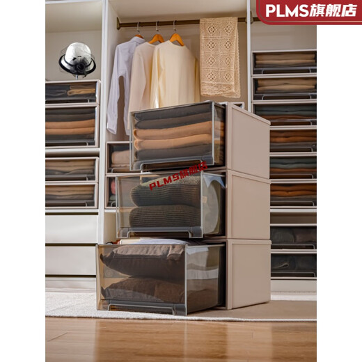 上水和肌收纳箱收纳箱抽屉式塑料透明衣服内衣物储物箱家用衣柜收纳盒玩具 【3523】(长47*宽35*高23cm) 两个装(透明)
