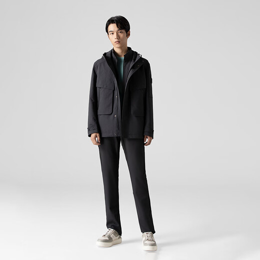 威可多（VICUTU）男士舒适御寒商务休闲风衣  蓝黑色 185/100A