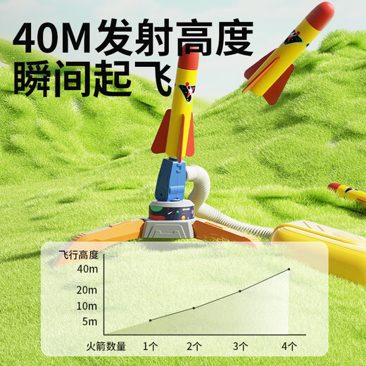 皇儿儿童脚踩飞天冲天小火箭发射器弹射飞碟亲子互动户外运动游戏玩具