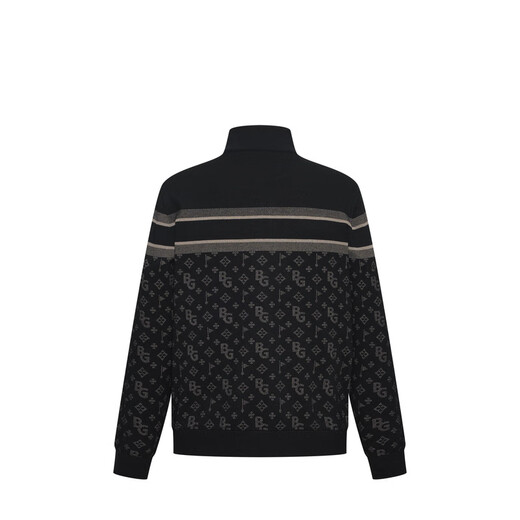 Biyinlefen functional wool spring and autumn men's jacket fashionable classic retro presbyopia warm stand-up collar jacket comfortable 07 black M