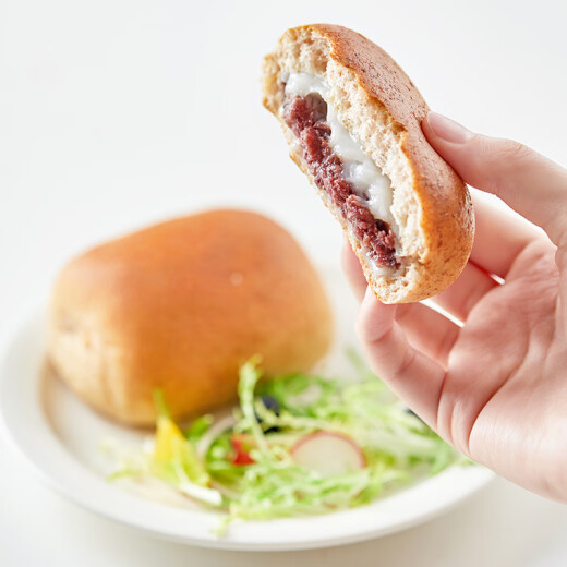 田园主义全麦面包红豆麻薯夹心欧包减低碱脂水杂粮粗粮食品早餐代餐675g