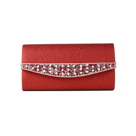 Kuqi Kangaroo Simple Fashion Versatile Temperament Diamond Clutch Women's 2025 Chinese Valentine's Day Dress Dinner Bag Celebrity Banquet Small Clutch Gold