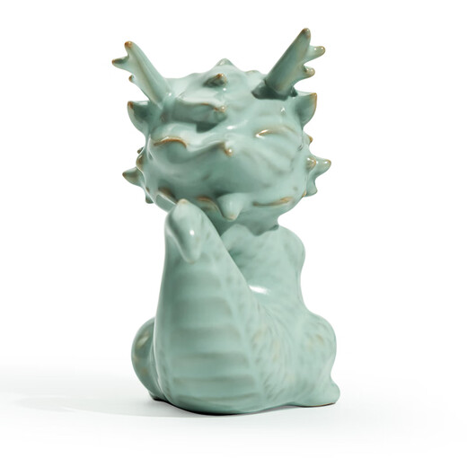 Dongdao Ruyao Henan Heritage Tea Pet Dragon Year Zodiac Ornament Opening Piece Can Raise High-end Ceramic Kung Fu Tea Set Gift Box Jade Dragon Sky Blue