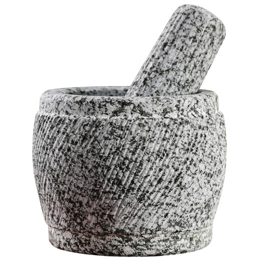 Huili's custom-made hand-made garlic pounder, stone mortar, medicine jar, hand-cut whole stone, grinding, peeling and peeling garlic, garlic press, household grinder, hand-made bluestone large stone mortar with lid