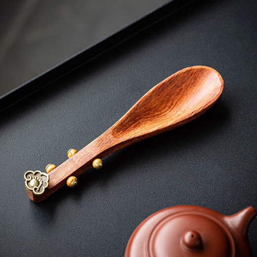 Shuming solid wood ebony rosewood Ruyi pipa tea spoon tea spoon tea kung fu tea set household tea ceremony accessories ebony pipa tea spoon