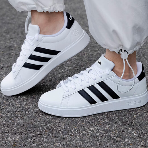 Adidas official website men's shoes new trendy classic low top sneakers wear-resistant breathable casual white shoes wear-resistant skateboard shoes 9195-white leather 42