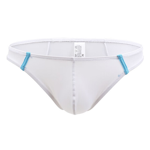 Moweike men's underwear ice silk thong underwear ultra-thin breathable sexy U protruding underwear men's thong underwear blue 1 pair M