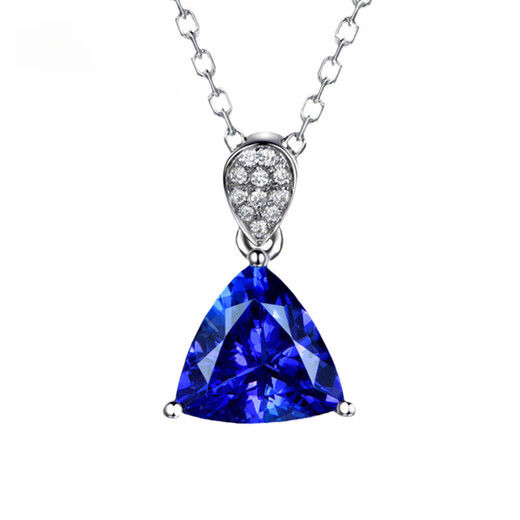 COASZE Tanzanite Necklace 18K Gold Diamond Tanzanite Pendant Women's Tanzanite Necklace