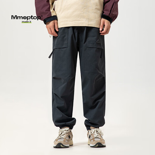 
MMOPTOP American work pants men's spring and summer thin functional wind-beamed feet sports and casual trousers gray L