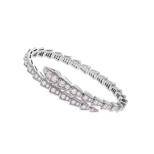 Fat Donglai's same style platinum bracelet 18K rose gold snake bone slightly studded with diamonds, non-fading, fashionable and personalized internet celebrity, platinum gold narrow version