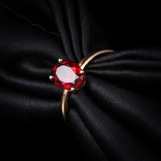 Tingliang 1.68 carat natural garnet ring 18K rose gold colored gemstone ring for your lover, ready for sale from 10th to 20th