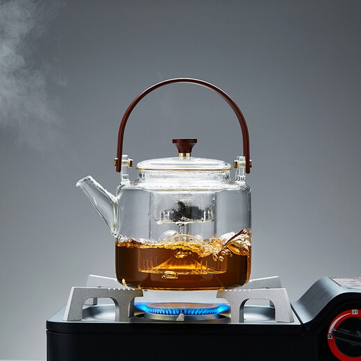 Mesni glass tea brewing pot, spray tea steaming pot, steaming and boiling one-piece teapot, kung fu tea set, steaming and boiling one-piece pot