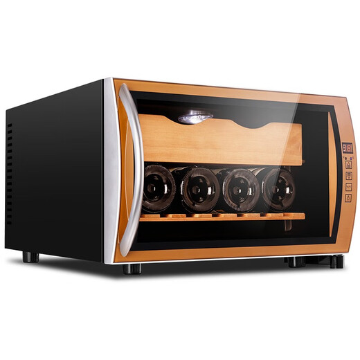 Kelong Intelligent Constant Temperature Moisturizing Cedar Wood Naked Home Living Room Home Small Cigar Cabinet Red Wine Cabinet 25C Golden Red Wine Style