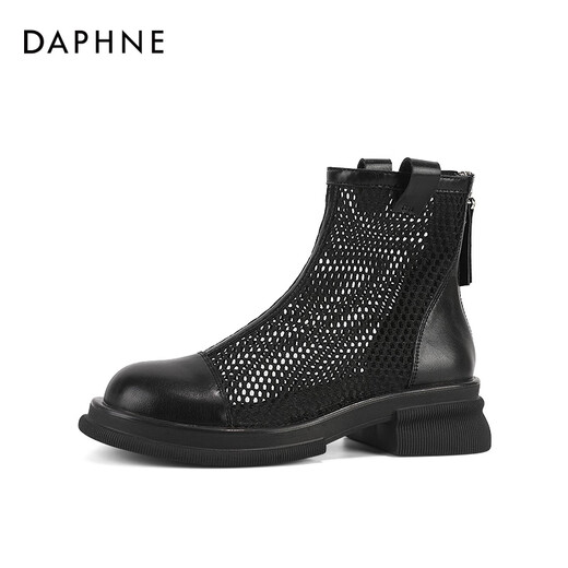 Daphne official Martin boots women's shoes summer thin short-tube British style cool boots women's breathable mesh boots women's hollow mesh sandals black-mesh style 35