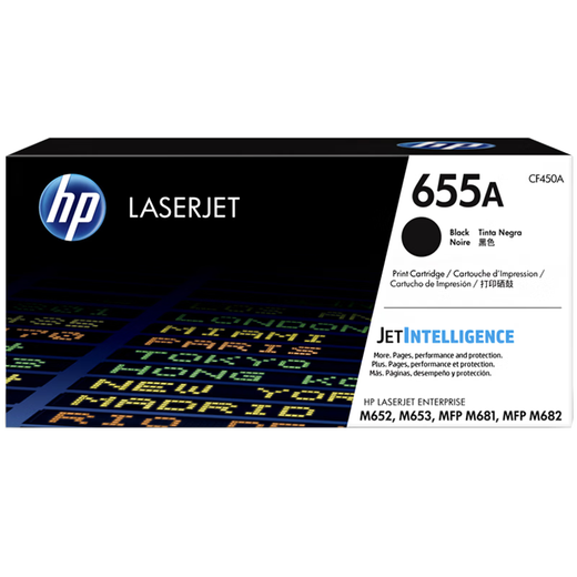 HP (HP) cf450a/655a/toner cartridges are suitable (M652/M653/M681/M682 series models CF450A black toner cartridges 655a (12500 pages)
