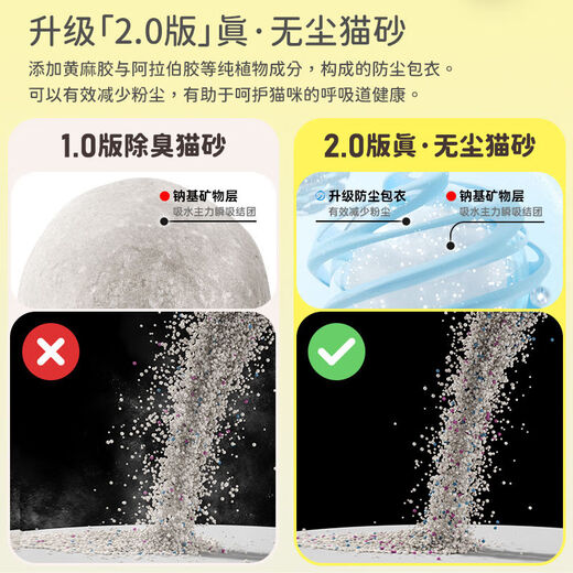 Biyiqi Cat Litter Mixed Bentonite Large Particles Deodorizing Lemon Smell 10 Jin Jin equals 0.5 kg Deodorizing Clumping Large Bag Cat Litter 2.0 Regular Version 2.0 Version Original Flavor 20 Jin Jin equals 0.5 kg Shovel