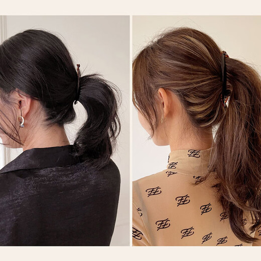 Huamurong großer Haarvolumen Bananenclip 2025 Neue High-End-Twist-Clip-Ponytail-Clip vertikaler Clip-Schale Haarklemme Frauenkopfschmuck Bernstein großer Bernstein für König des Haarvolumens geeignet