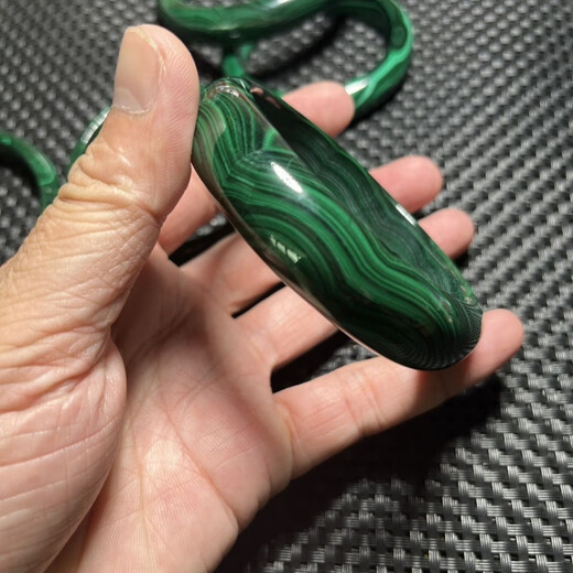 Qing Meng raw mine natural malachite bracelet wife happy stone pattern collection gift to Wangfu inheritance 56 circles