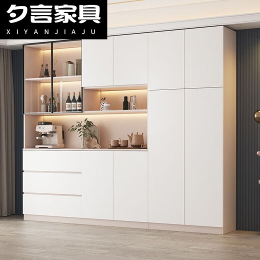 虞萌馨迪2025新款实木储物柜客厅家用厨房组装酒柜收纳置物柜餐边柜一体 款式12240*220钢化玻璃