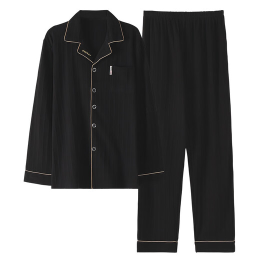 PALANDO MEN'S PEYJAMAS für Jungen Baumwoll Frühling und Herbststil 2024 Neue langärmelige Herbst- und Winter-große Teenager-Herren-Heimkleidung OMM-12014 Herren L. L.