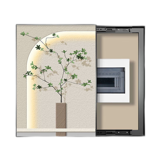 
Chengzi Nordic vertical meter box decoration painting modern simple flower cover distribution box hanging painting power switch electric box painting K12213 [vertical version] 50*70cm (block 40*60) hydraulic black frame