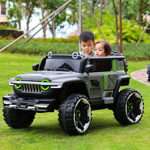 Tank 300 children's electric car four-wheel remote control off-road baby car can sit adults double four-wheel drive child car white 10A lead-acid battery + hard seat four-wheel drive