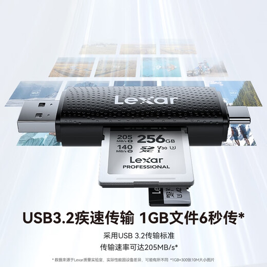 Lexar SD/TF card two-in-one multi-function card reader Huawei mobile phone computer iPad card reader TF/SD two-in-one dual interface card reader (RW310X)