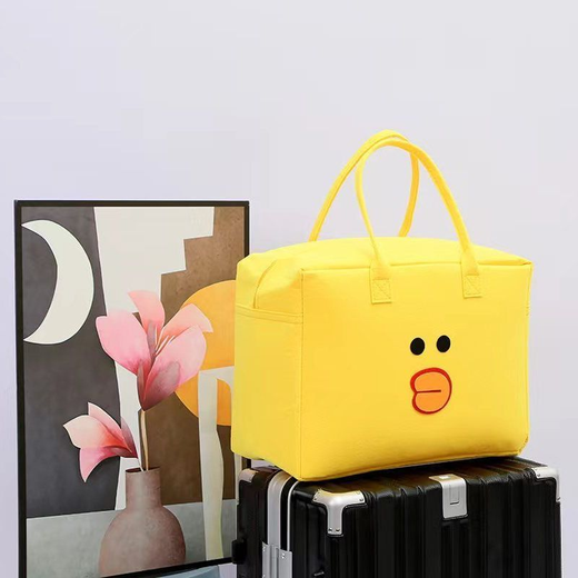 Sac de voyage en feutre de bande dessinée Internet Sac de rangement de grande capacité Sac de majuscule d'étudiant léger Small Fresh Mandbag [Poulet jaune Sally] [40 cm de long 30 cm de haut de 20 cm]