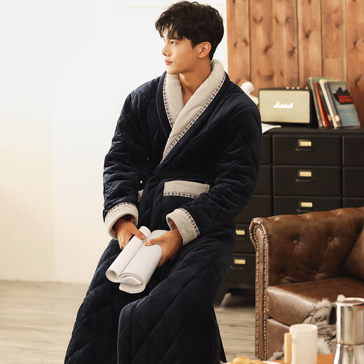 Bathrobe men's thickened long coral velvet cotton plus velvet warm winter bathrobe bathrobes integrated winter 9923 170() 105-130Jin[Jin equals 0.5 kg]