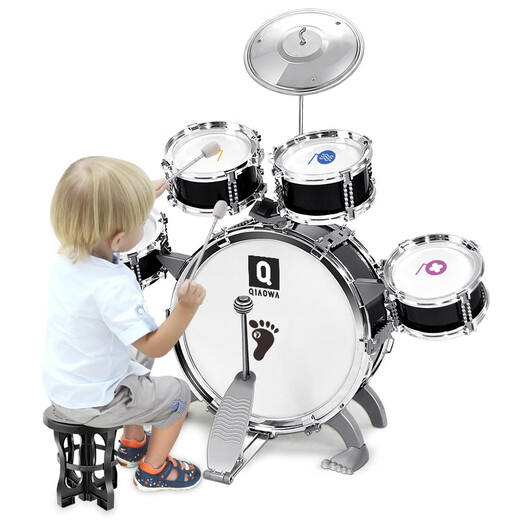 
Pretty baby children drum set beginners 3 household practice percussion instrument 2 boy beat drum 56 child birthday gift 8 1-5 years old interest cultivation [black] 5 drum set drum