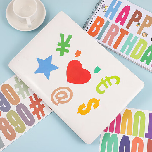 English Alphanume Color autocollants Diy Water Cup Stickers Suitcase Creative Children's Gift Stickers Are